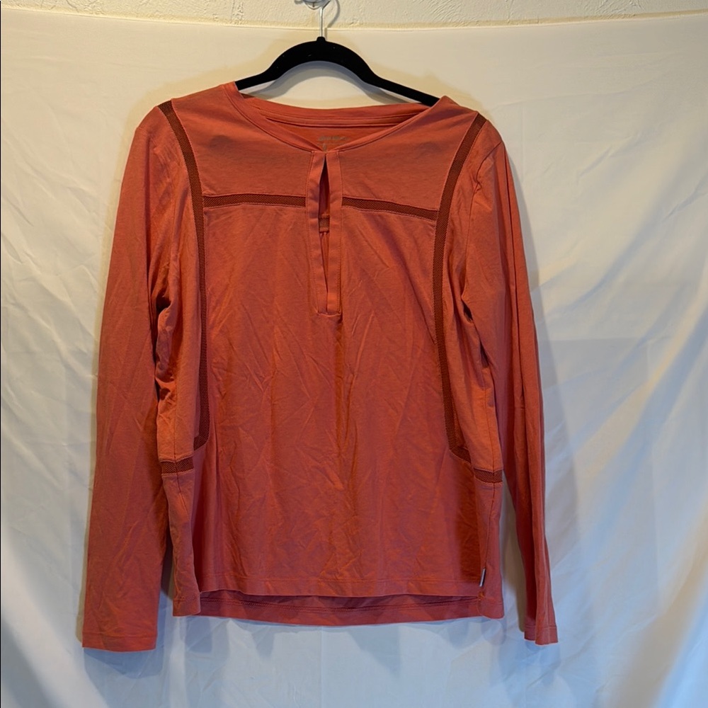 Eddie Bauer Orange Long Sleeve Sailor Collar Blouse